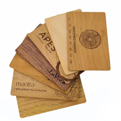 Cartes NFC en Bambou NTAG213 - Personnalisables