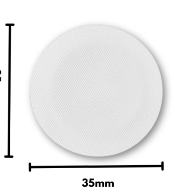 Étiquettes NFC thermoscellable pour tissus NTAG213 35mm