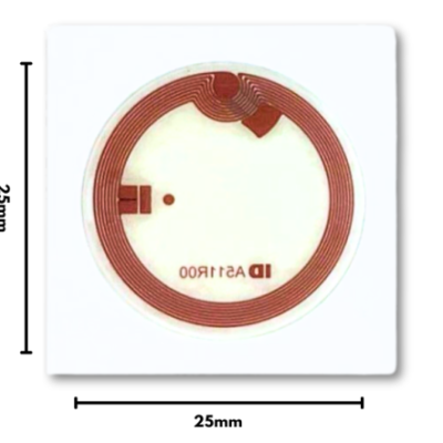 Tags NFC flexibles NTAG424 DNA en PET 25mm